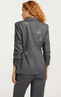 Butterflies Embroidered Joan Blazer