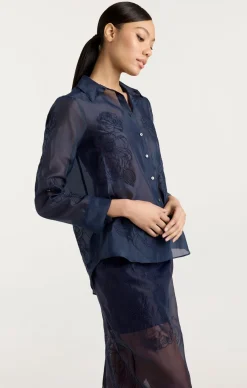 Embroidered Organza Luna Top