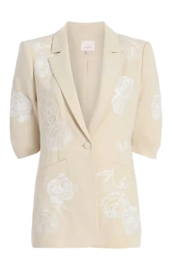 Floating Roses Embellished Short Sleeve Khloe Blazer