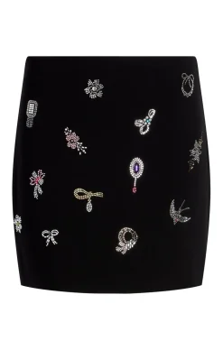 Heatset Brooches Embellished Doris Skirt