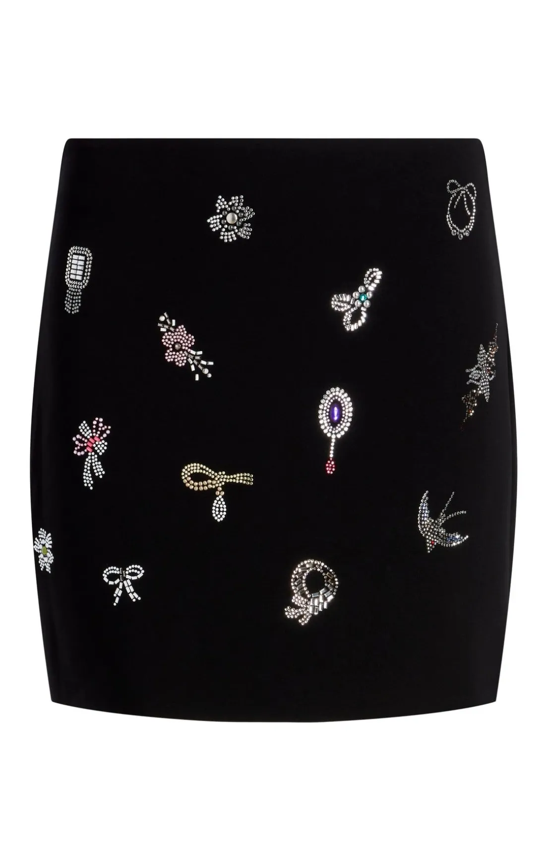 Heatset Brooches Embellished Doris Skirt