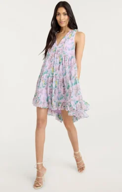 Light Washed Floral Sleeveless Phyllis Dress