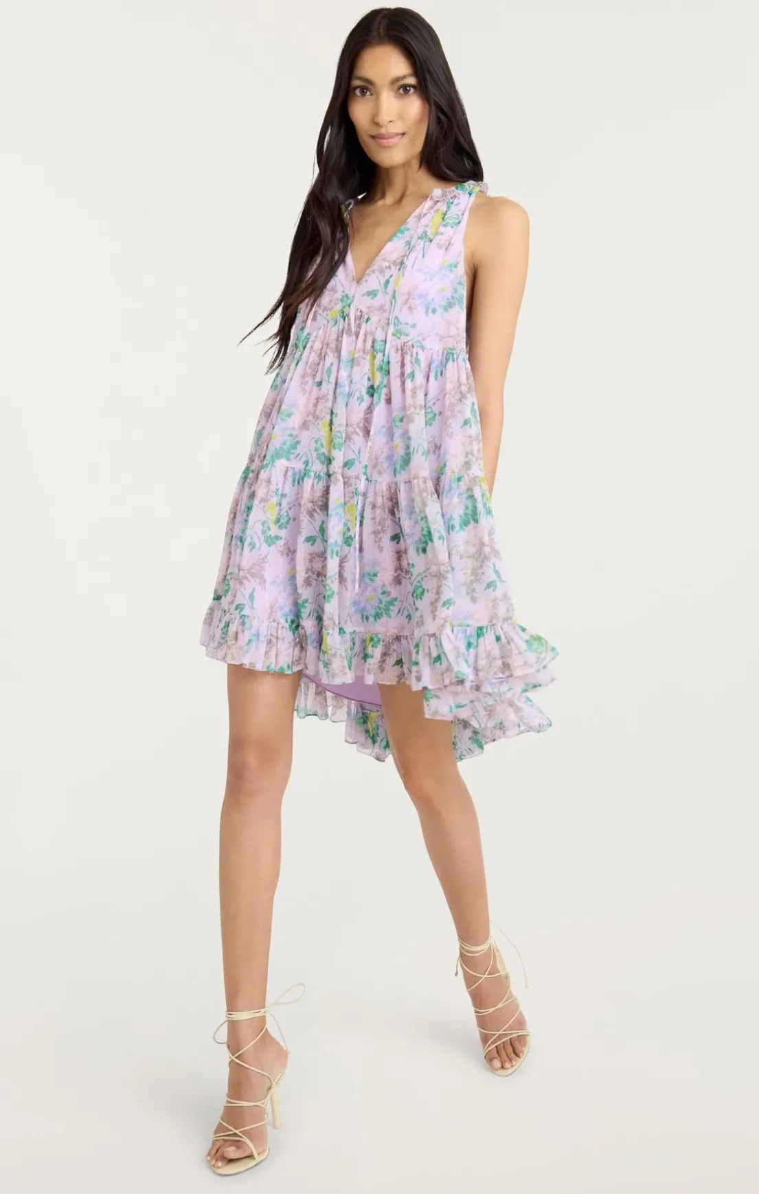 Light Washed Floral Sleeveless Phyllis Dress