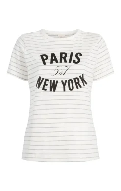Melange Stripe Paris New York Tee