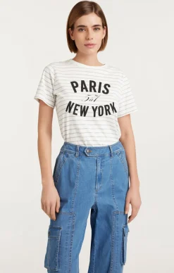 Melange Stripe Paris New York Tee