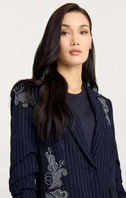 Paisley Pinstripe Khloe Blazer