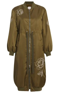 Peony Embroidered Long Pauline Coat