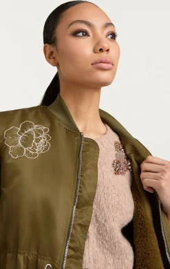 Peony Embroidered Long Pauline Coat