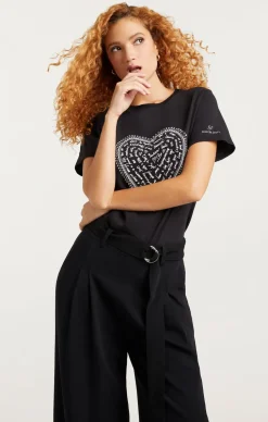 Rhinestone Love Letter Heart Tee