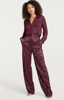 Sheer Stripe Shirred Kandice Top