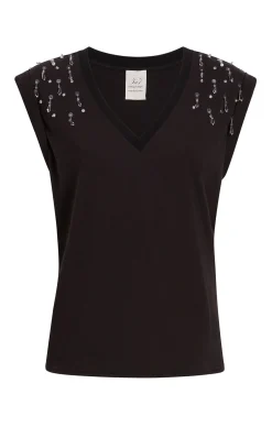 Teardrop Crystal Embellished V-Neck Bella Tee
