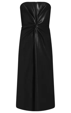 Vegan Leather Strapless Mckenna Dress